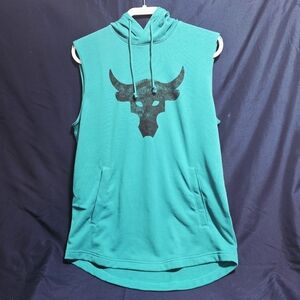 Under Armour Project Rock Terry Men's Sleeveless Hoodie Size Medium 1367108 722